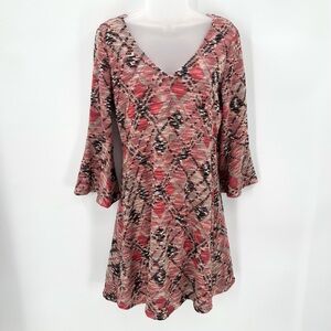 Maeve Anthropologie Erina Swing Dress Womens S Mini Knit Bell Flare Sleeve